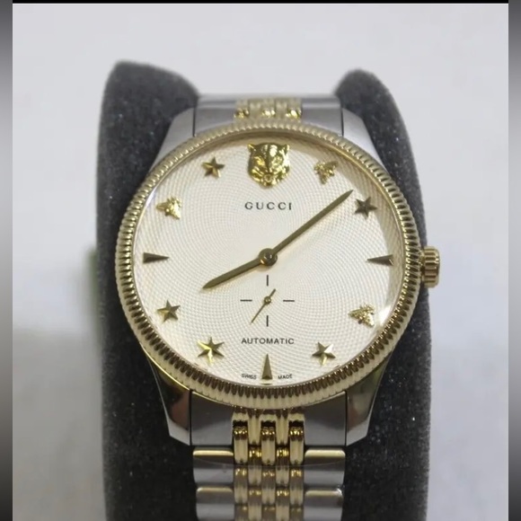 Gucci G-Timeless SWISS Automatic Two Tone Stainless Steel Men's Watch ~ YA126356 - Picture 2 of 3